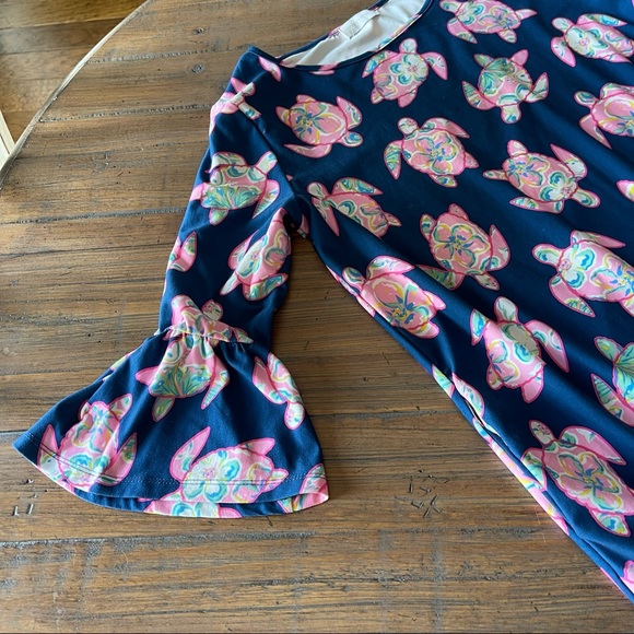 Simply Southern bell sleeve turtle print dress - Picture 8 of 16